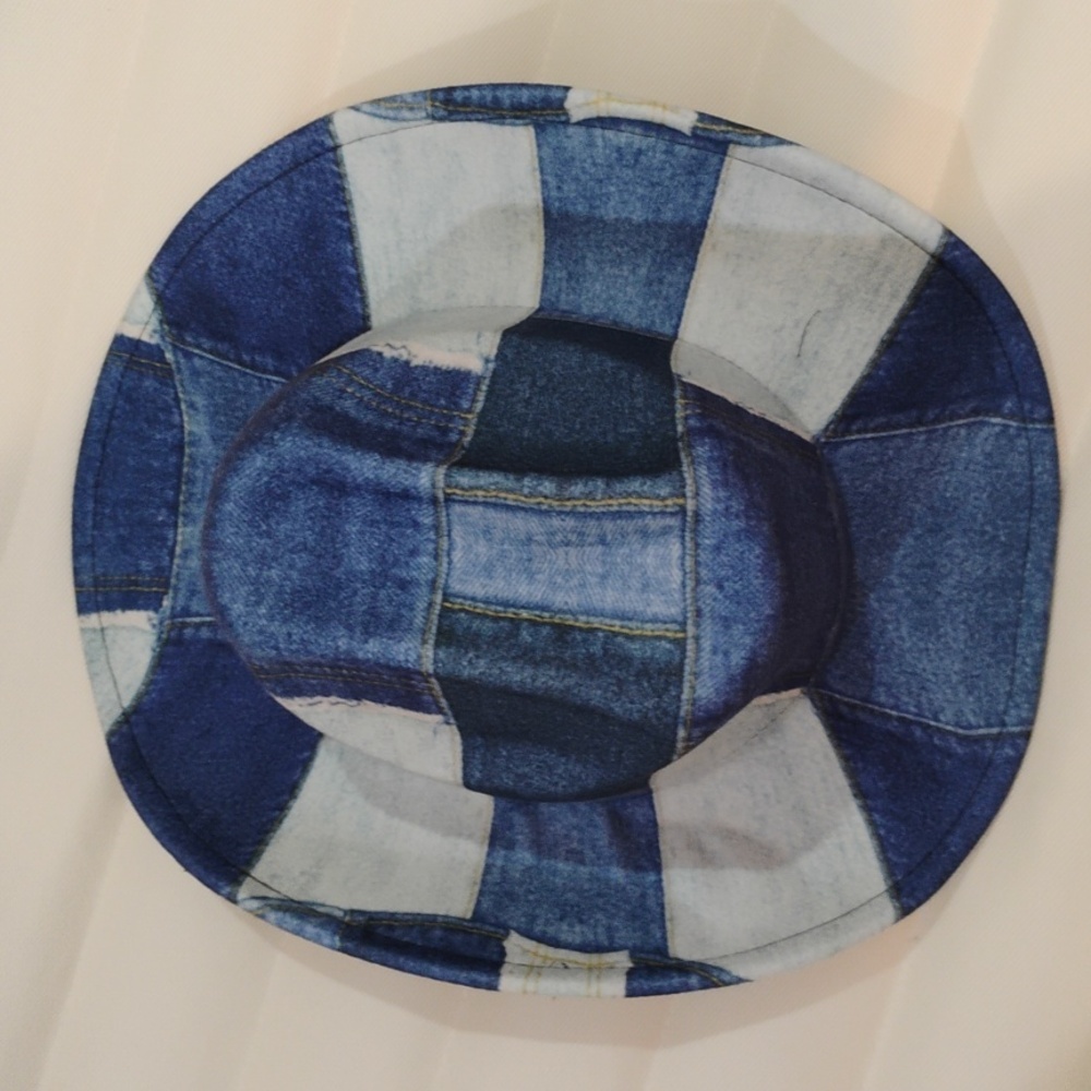 Denim Patchwork Cowboy Hat - Picture 4 of 5